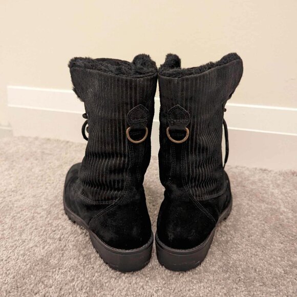 Black Aquatalia by Marvin K Lace Up Suede Winter Boots - Picture 4 of 4